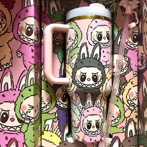 Labubu x LoveShackFancy x Stanley H2.0 Tumbler, Authentic Collectible, 40oz - Picture 3 of 9